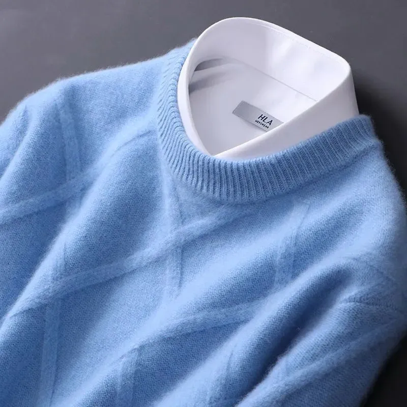 

Soft Cashmere Men's Clothing Sweater O-Neck Warm Thick Loose Casual Autumn Winter Male Korea Pullover Woollen Knitwear