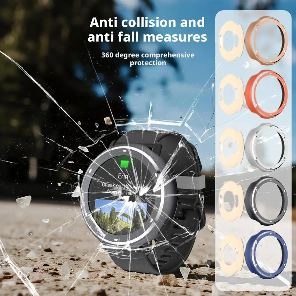 

For Garmin 5/Active 5 Smart Watch Metal Protective Case Falling To Prevent K7F8