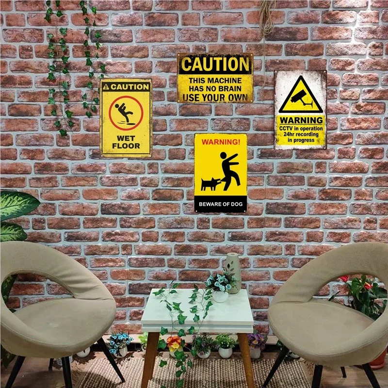 Caution Notice Zone Vintage Tin Sign Metal Plate Warning Children Vedio Retro Plaque For Garage Danger Door Man Cave Wall Decor