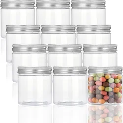 8OZ Clear Plastic Jars Containers with Screw On Lids,for Beauty Products,Kitchen & Household Storage