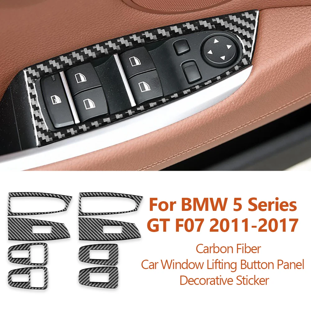 

Для BMW 5 серии GT F07 2011-2017 кнопки из углеродного волокна для подъема автомобильных окон Декоративные наклейки аксессуары для интерьера автомобиля