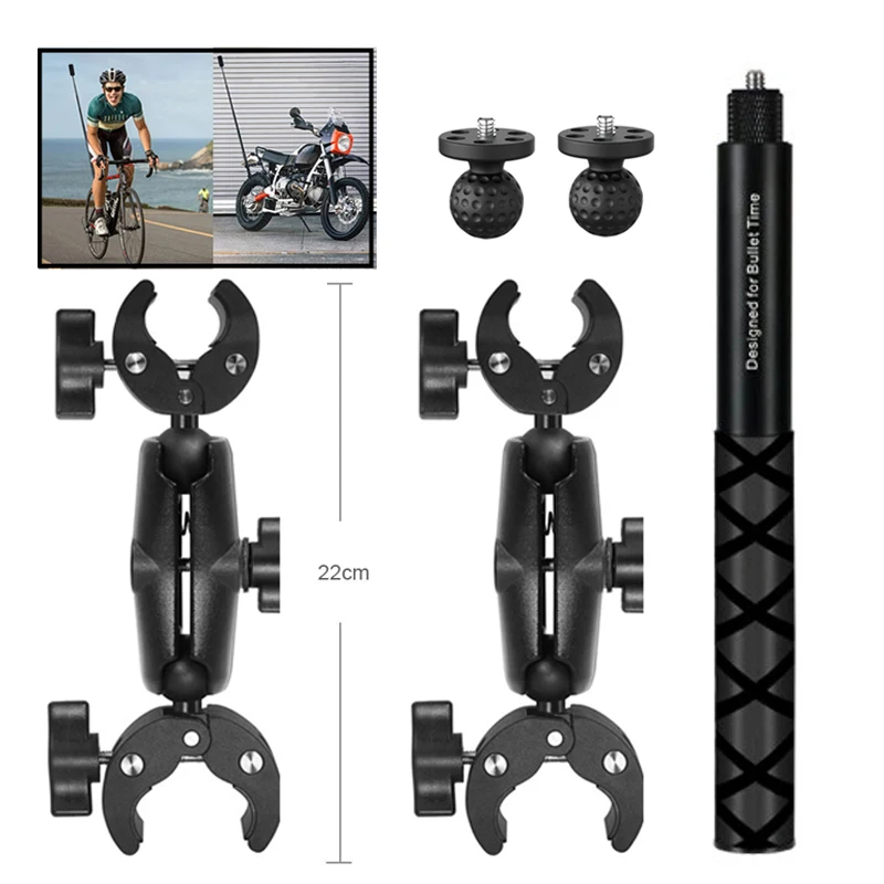 AliExpress DIXSG For GoPro 13 12 11 10 9 Motorcycle Bike Mount Selfie Stick for Insta360 X3 X4 X5 Dji Osmo 360 Moto Monopod Handlebar Accessories