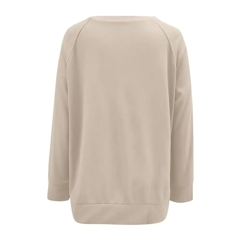 Women's Sweatshirts 2025 Spring Autumn Solid Color Long Sleeve O-Neck Fashion Casual Loose Vintage Commuting Lady Pullover Tops