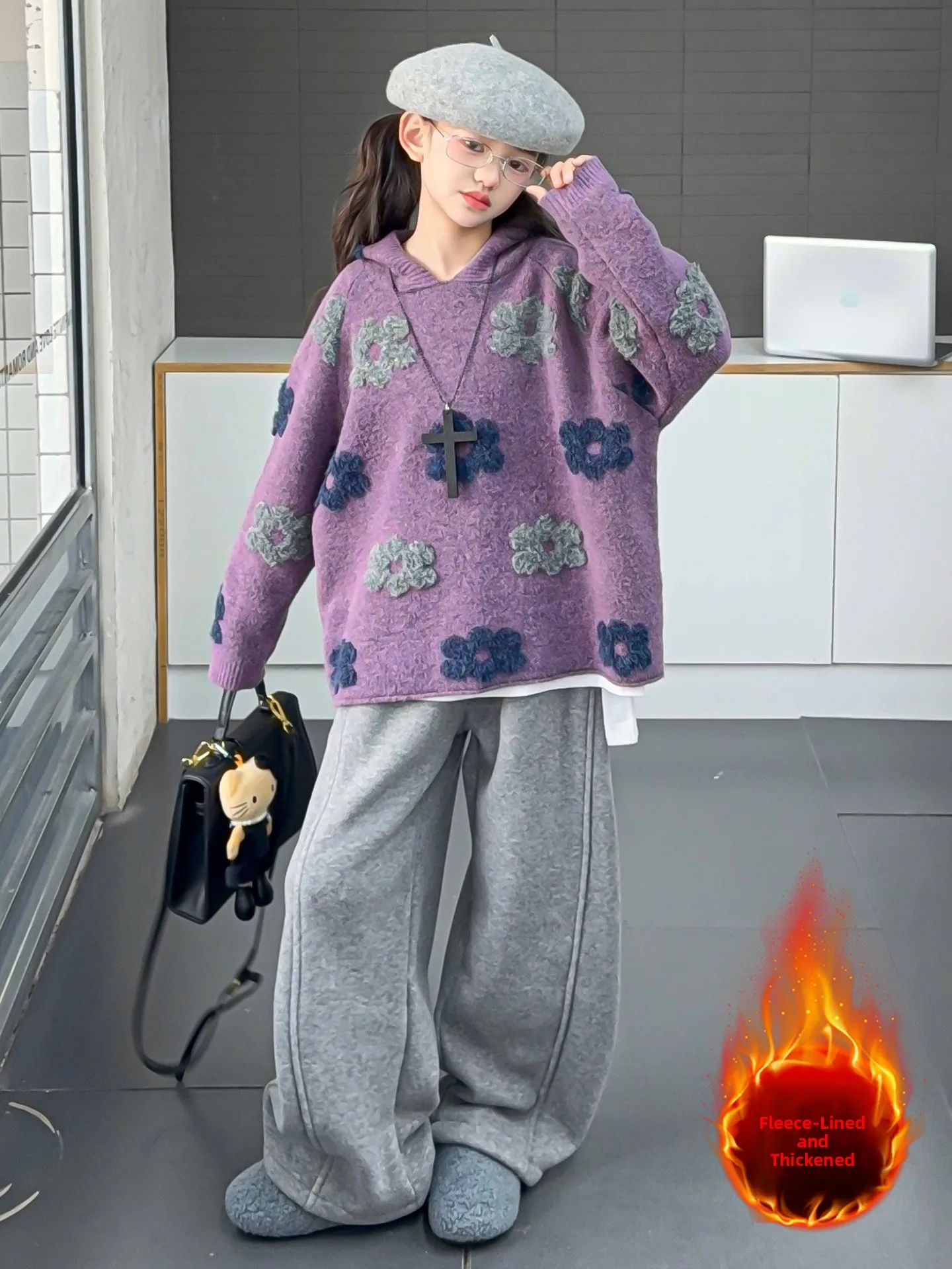 Winter Under Clothing - Thiened gebreide trui voor meisjes Herfst-winterkleding