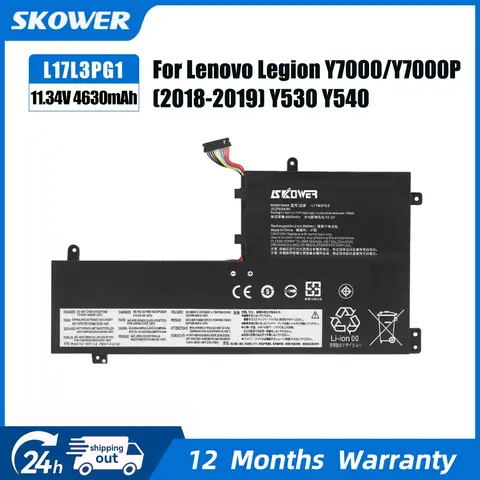 SKOWER L17L3PG1 Laptop Battery for Lenovo Legion Y530-15ICH Y540-15IRH/17IRH Y730 Y740 Y7000 Y7000P L17C3PG2 L17C3PG1 L17M3PG2