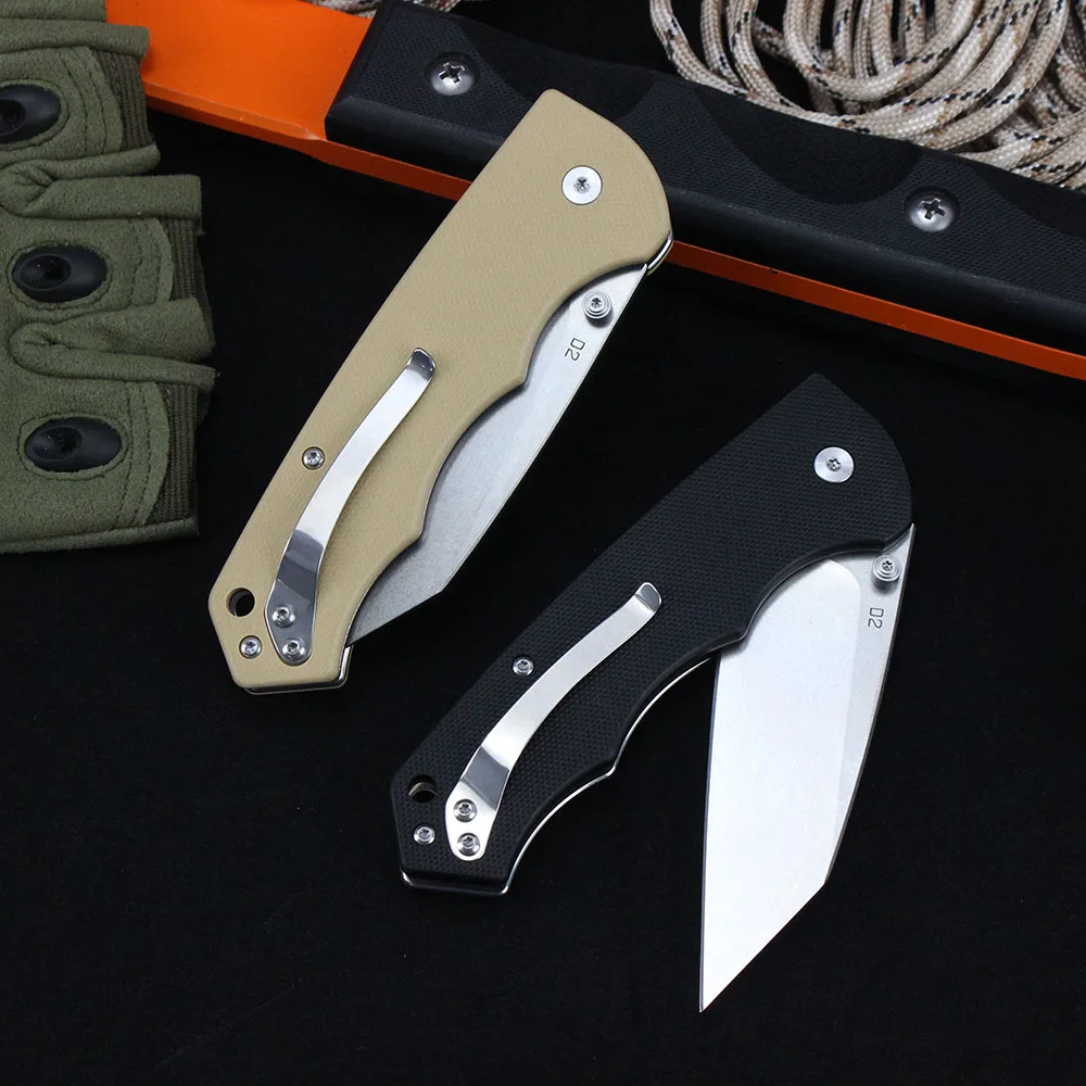 T0065 للطي سكينة تكتيكية D2 الصلب G10 مقبض في الهواء الطلق التخييم بقاء سكين صيد EDC فائدة سكاكين الجيب أداة Jackknife #6