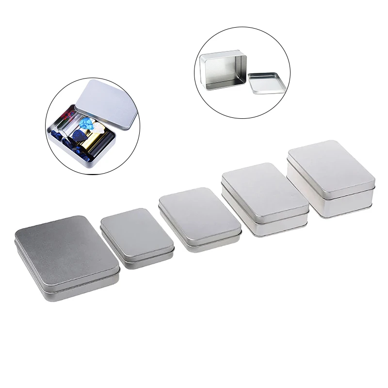 1Pc Aluminum Tin Jar Square Shape Jar Portable Candy Packaging Box Tea Cans U-disk Packaging Box Key Buckle Box Candle Iron Box