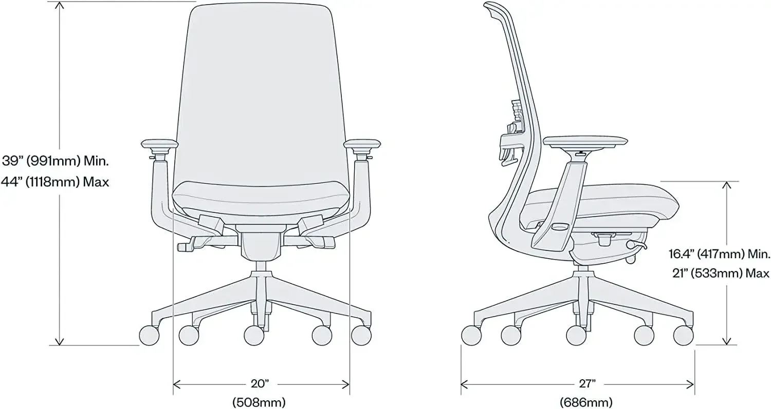 Silla de oficina con ajustes ergonómicos y soporte lumbar, respaldo de malla flexible