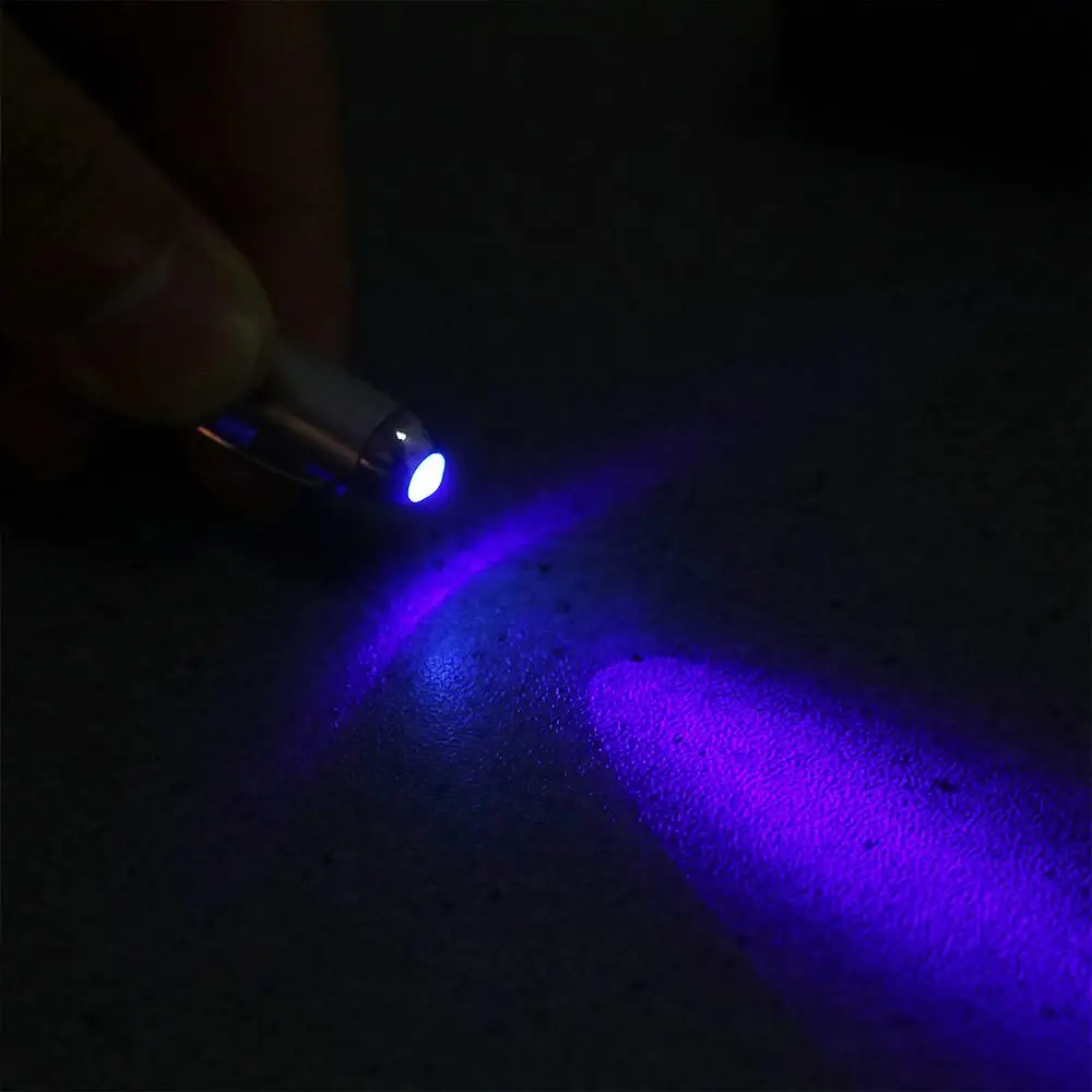 Creative Novelty Drawing Magic Writing Silver Plastic Material UV Light Pen Ballpoint Pens Invisible Ink Pen Magic Secret Pen