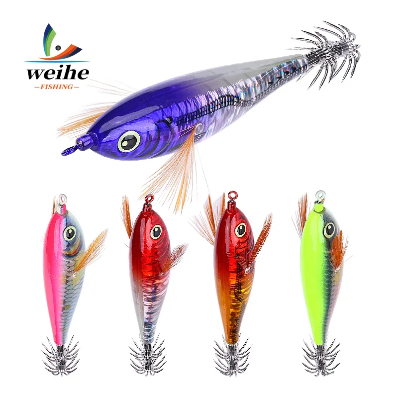 WEIHE Tintenfisch-Jig Angelköder 10cm 10,7g Langsam Sinkender Harter Köder zum Angeln
