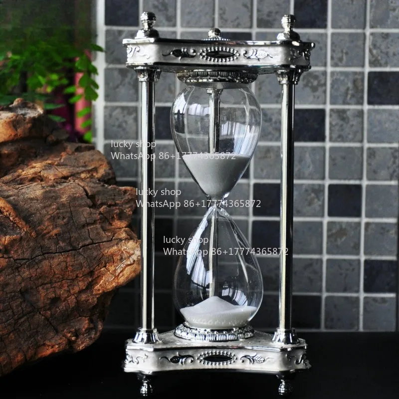 

Moonlight Metal Hourglass 30 Minutes Timer Creative Ornament Home Decoration Study Desktop Crafts Gift