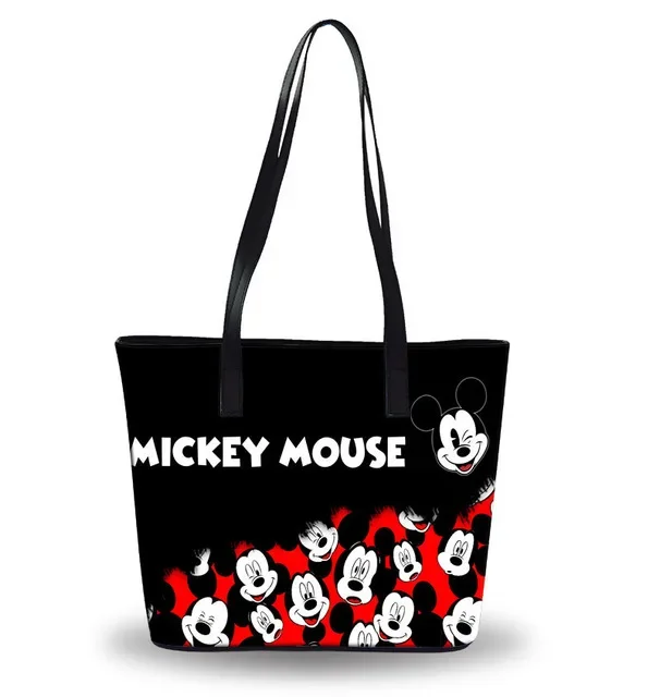 Disney New Mickey Minnie Shoulder Bag Cartoon Lady Handbag Large Capacity Bag Girl Travel Beach Bag Waterproof Fashion Handbag