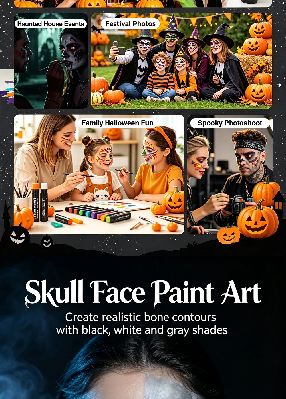 14 Farben Gesichts- und Körperfarbstifte Schwarz Weiß Bunte Malstifte DIY Cosplay Foundation Mischbare Stifte für Party Halloween Make-up – Detail 6