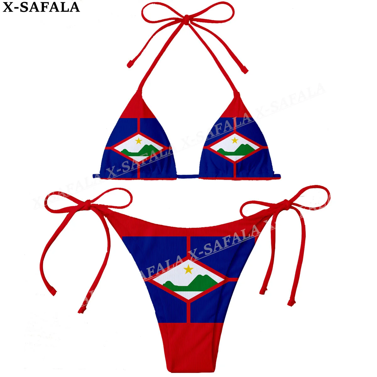 St. Eustatius and saba 3D Print Women Micro Sexy Bikini Bra Set Summer Beachwear Sexy Beach Two Pieces Bathing Suits Swimwear