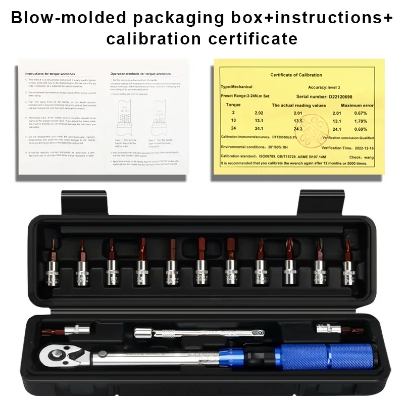 15Pcs Set Bicycle Torque Wrench Set 1/4\