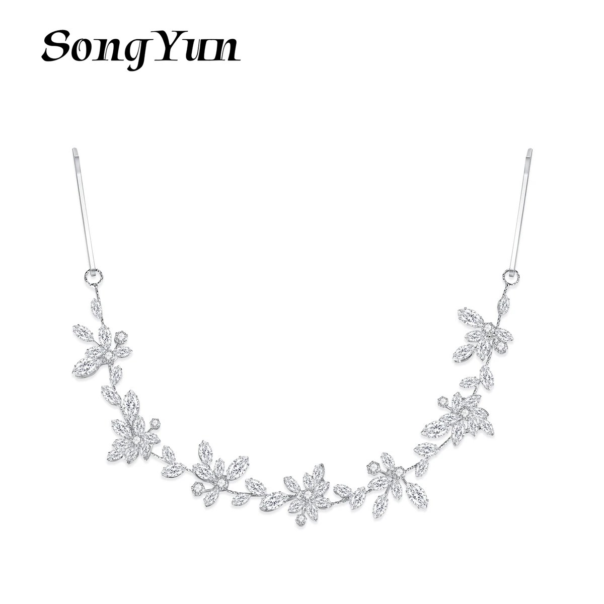 

Ювелирный бренд SongYun: Мягкая цепочка-украшение для волос в форме листа с бриллиантами для невест и женщин, аксессуары для волос.