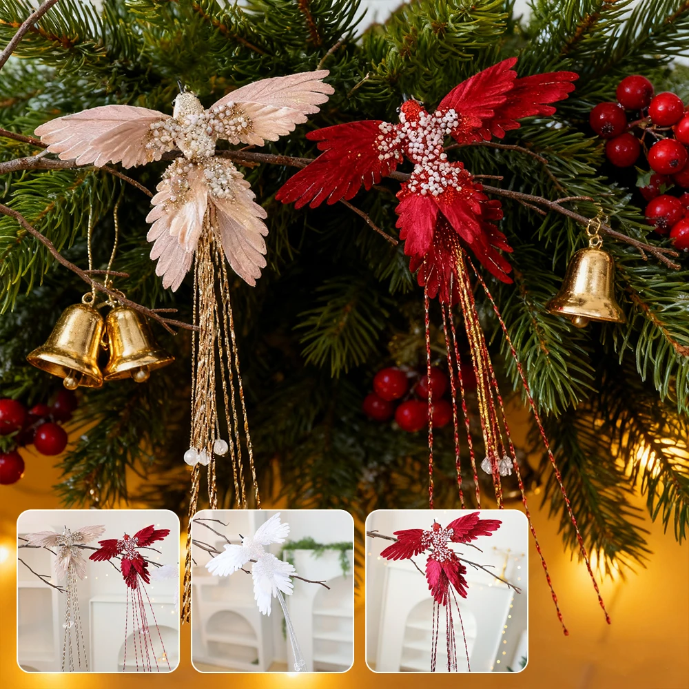 

1PC Christmas Simulated Hummingbird Xmas Tree Party Hanging Ornament Table Office Fireplace Home Decor Enfeite De Natal Декор