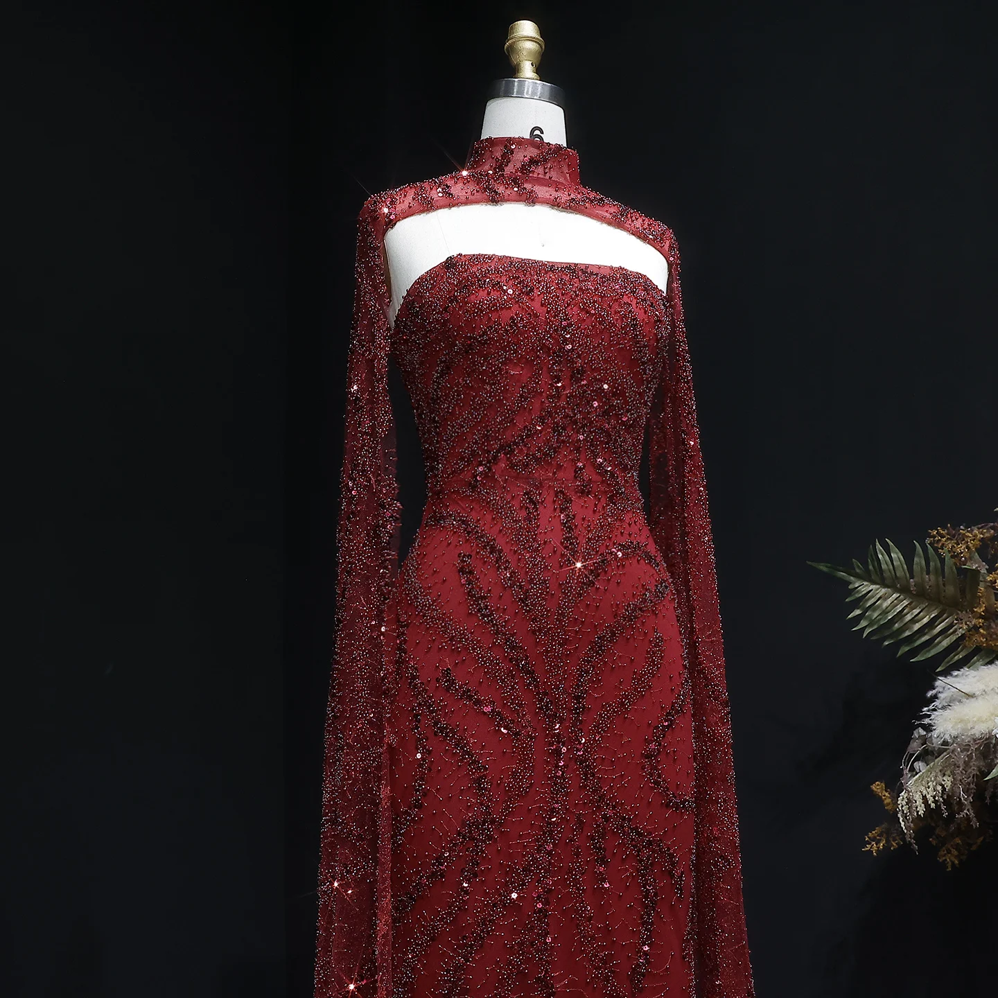 Sharon Said 2026 Luxury Evening Party Gowns Women' s Wedding Prom Dresses with Flowing Sleeves Elegant Mermaid SS663 Customized image 5