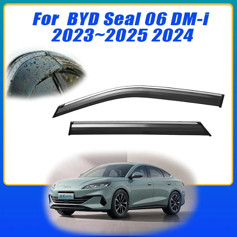 2PCs Deflectors For BYD Seal 06 DM-i 2023~2025 2024 Windshield Car Side Windows Visors Trim Awnings Sun Eyebrow Accessories.