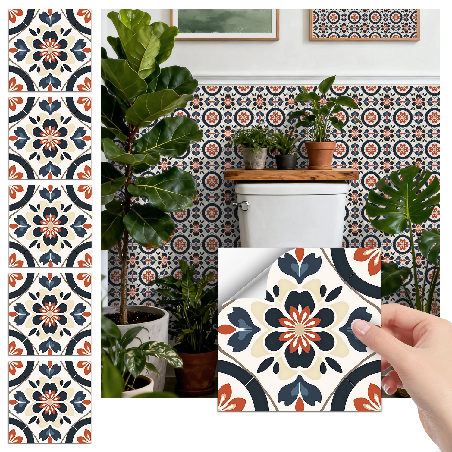 

Self-Adhesive Tile Decals, 36Pcs Removable Peel and Stick Wall Stickers, Easy DIY Renovation for Home Kitchen Bathroom