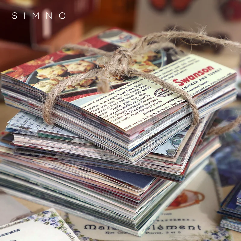 100ชิ้น/ล็อต Memo Pads วัสดุกระดาษ Vintage North Island ขยะสมุดบันทึก Scrapbooking การ์ด Retro ตกแต่งพื้นหลังกระดาษ