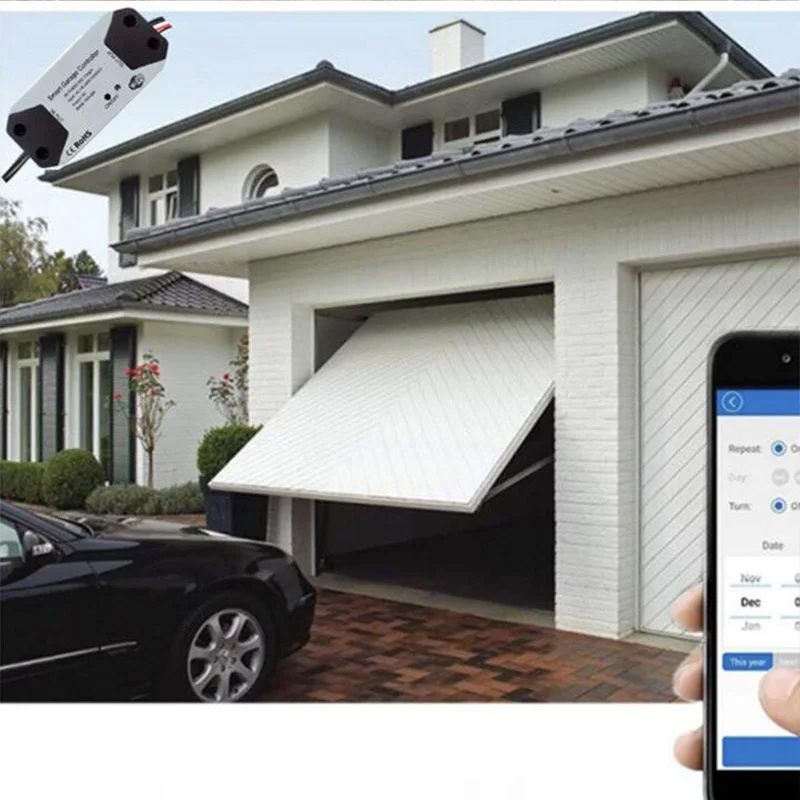 Interruptor wi-fi inteligente, controlador de abertura de porta de garagem, funciona com alexa echo, google home, smartlife/tuya, controle por aplicativo, sem necessidade de hub
