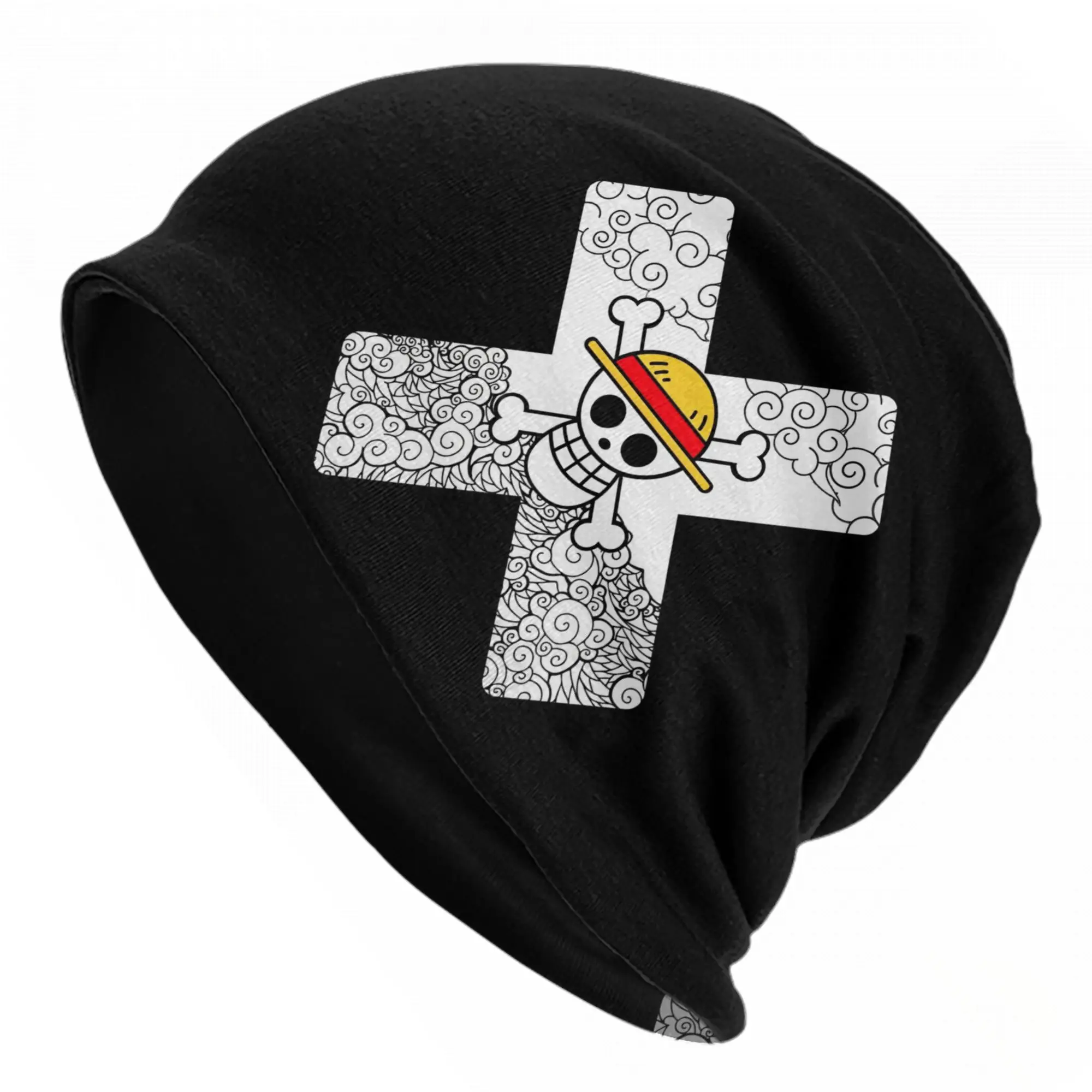 Straw Hat Tattoo Nakama One Piece Flag Cap  Hip Hop Adult Street Skullies Beanies Hat Summer Warm Dual-use Bonnet Hat
