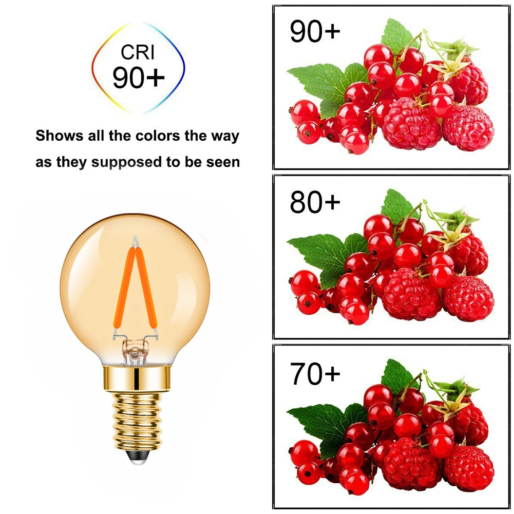 หลอดไฟ LED G40วินเทจ E14ไส้หลอด1W 12V 24V สีขาวอบอุ่นโคมไฟระย้าเปลี่ยนได้ในร่มหลอดไฟตกแต่งบ้าน