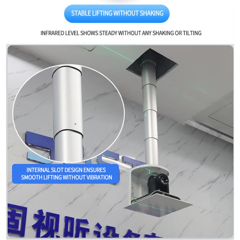 15KG Bulk Stock 1m 2m 3m Height Adjustable Ceiling Recessed Telescopic Motorized Camera Ceiling Mount Projector Lift Hanger