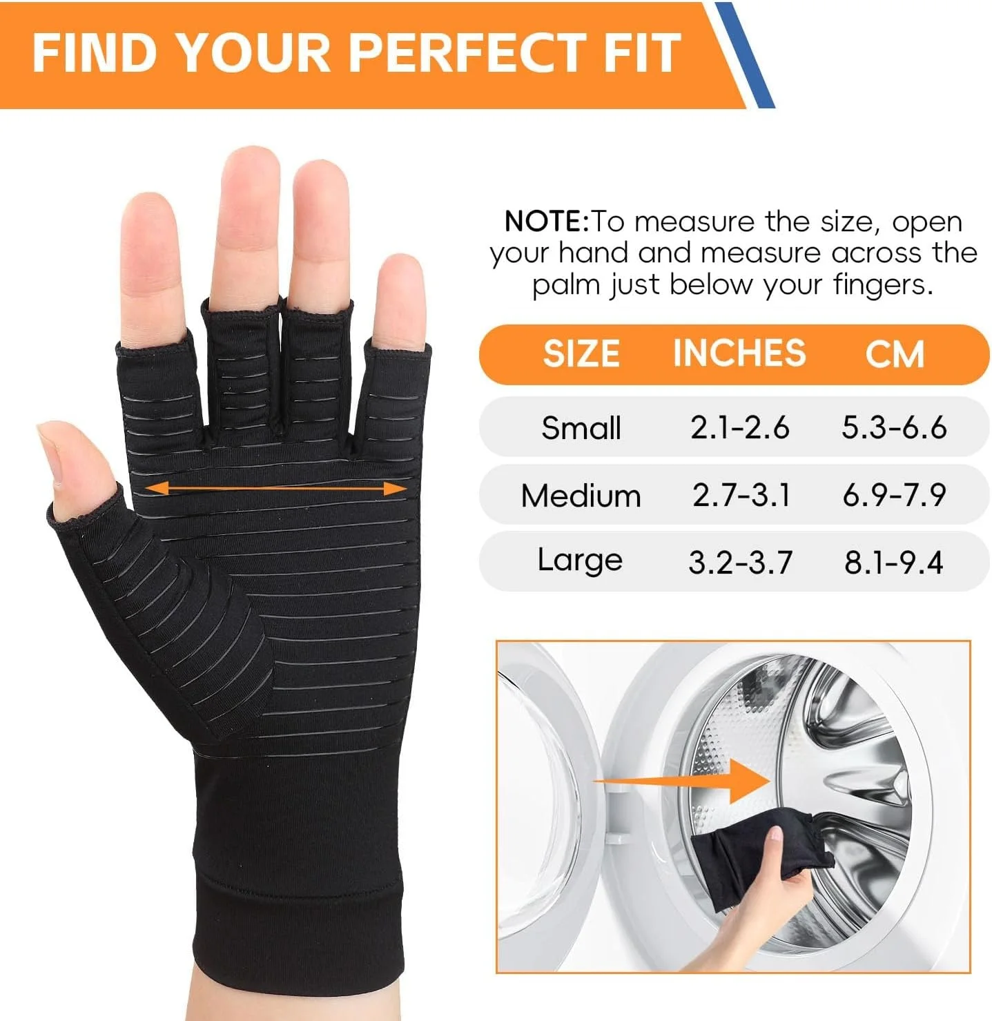 Luvas de cobre para artrite para alívio da dor nas mãos, osteoartrite reumatóide, inchaço, túnel do carpo, luvas de compressão