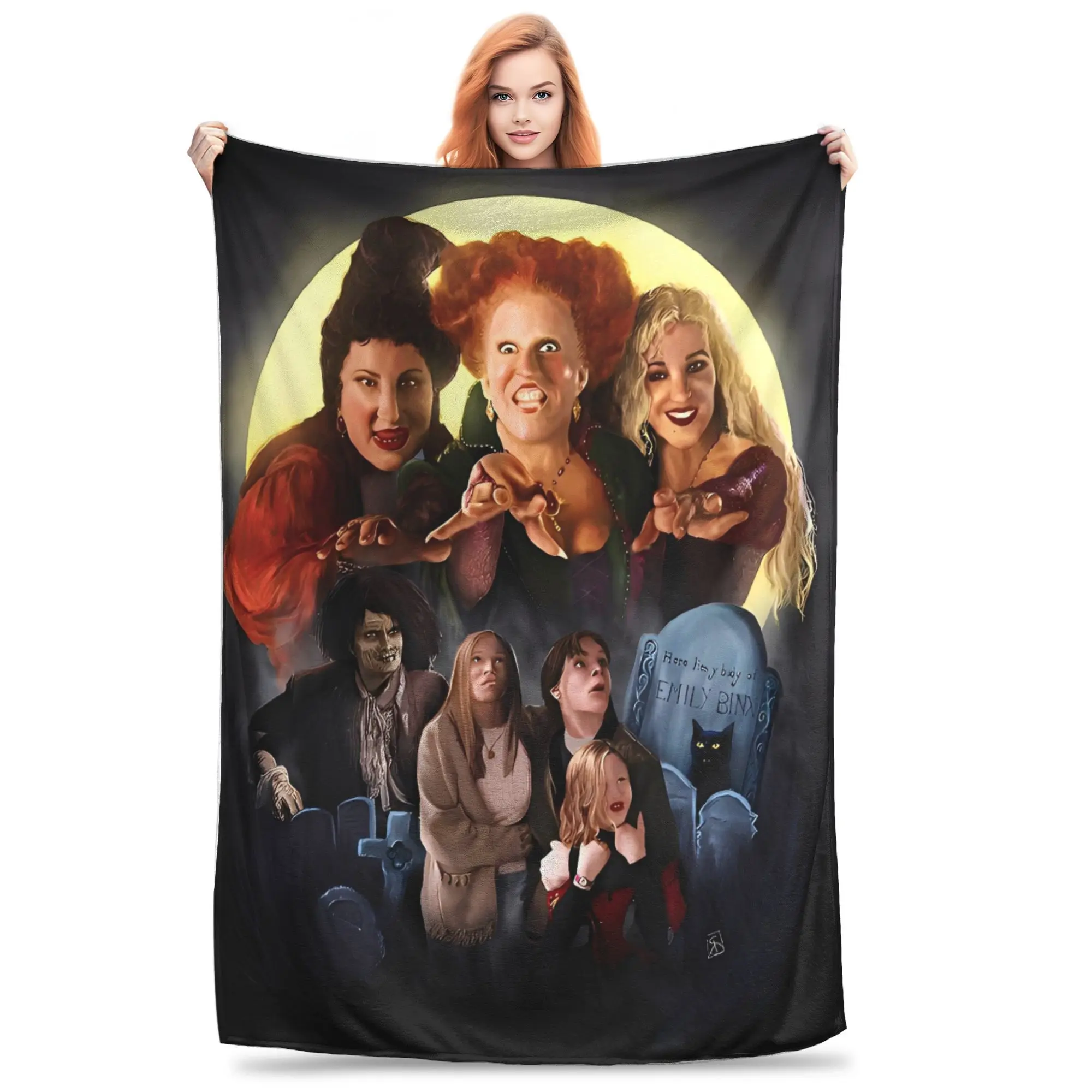 

Hocus-Pocus Blanket Quality Warm Film Character Throw Blanket Spring Kids Adult Couch Bed Fashion Bedspread