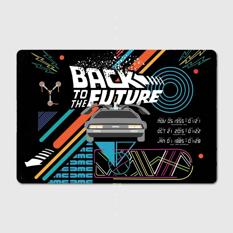 

Back To The Future Graphic Metal Poster Garage Decoration Living Room Cinema Living Room Custom Tin Sign Poster