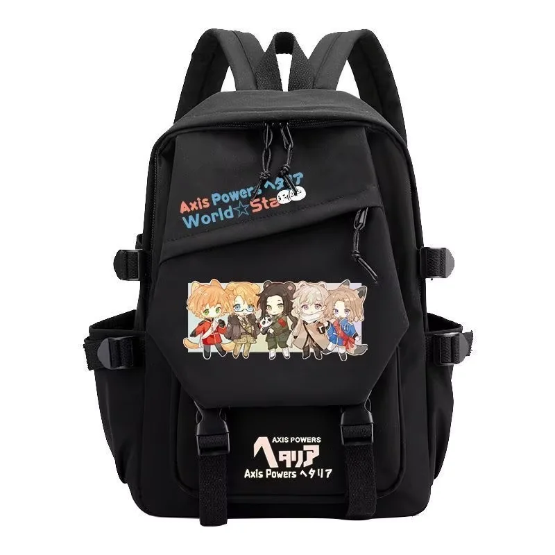 Axis Powers World Stars Backpack Cartoon Anime Print Student Schoolbag Trend Durable Lightweight Stain Resistant Cute Backpack