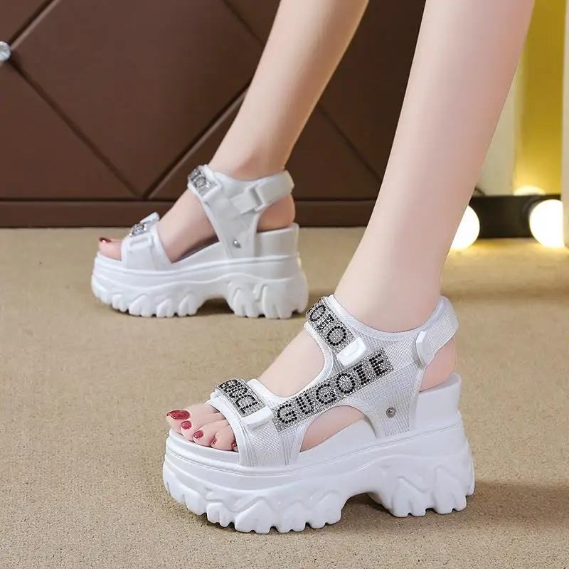 2022 High Heels Sexy Open-toed Sandals Chunky Sandals Women Wedge Increased Platform Shoes Ladies Beach Summer Sandalia