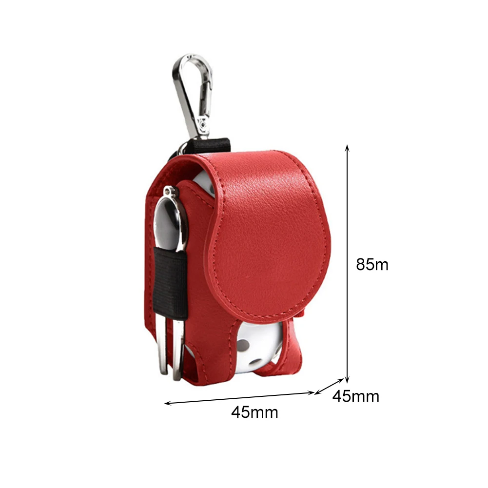 1PC Golf Ball Bags Mini Ball Storage Bags PU Leather Hang On Waist Golf Ball Bag Pouch With Metal Buckle Golf Belt Ball Bags