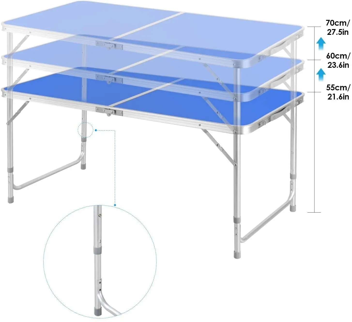 Mesa plegable, juego de 5 uds., mesa de Camping de aluminio de 120cm plegable con 4 taburetes, muebles de exterior, mesa de Picnic y silla portátil