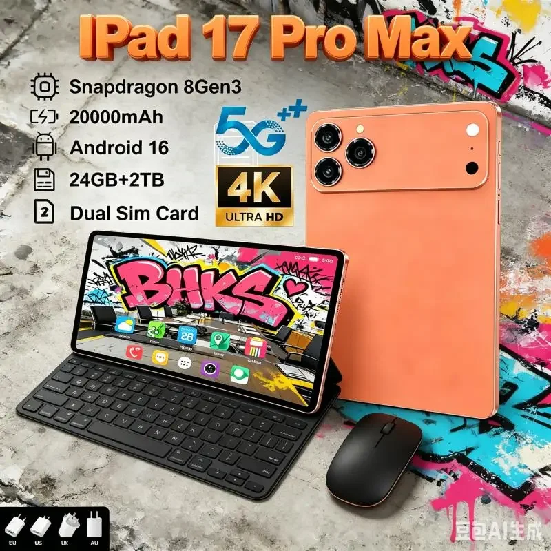 2026 iPad 17 Pro Max 4K Ultra HD Tablet Snapdragon 8Gen3 24GB+2TB
