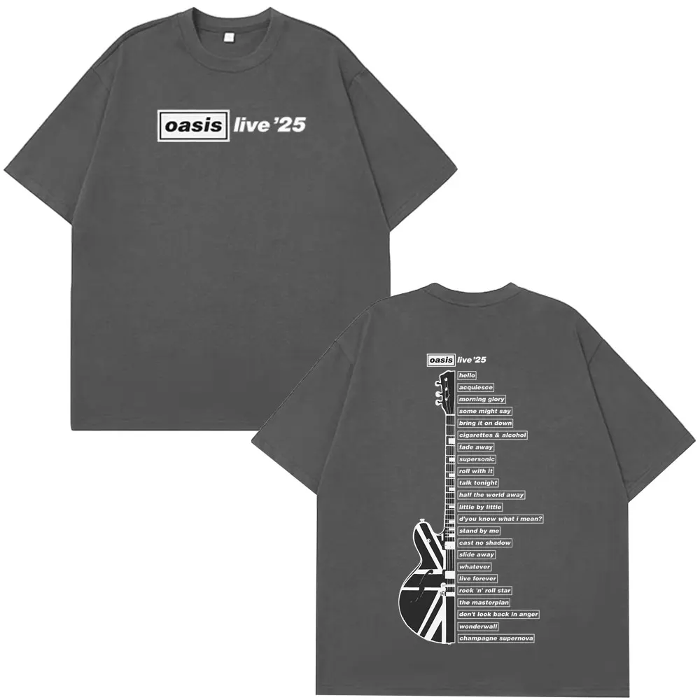 Oasis Live '25 Wembley Tour T-Shirt Fan Merch Sommer Top Männer Übergroße Hip-Hop Mode T-Shirts Komfort Casual Mann T-Shirts Top – Detail 3