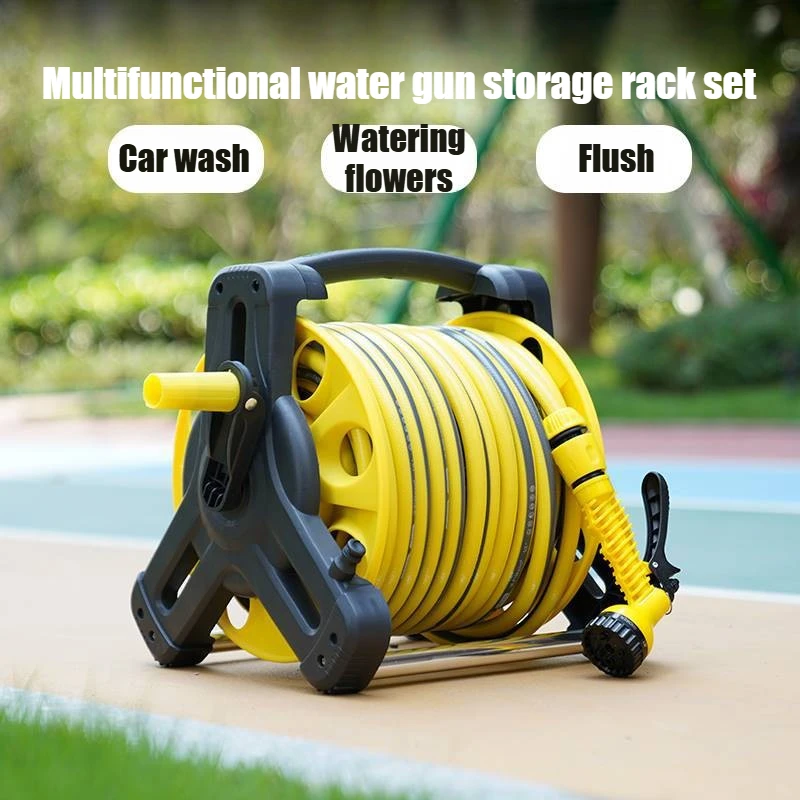 Portable Garden Hose Reel Heavy Duty Cart PVC Water Hose Pipe Reel with Cart for Car Wash Garden Irrigation Pipe Plant Flowers