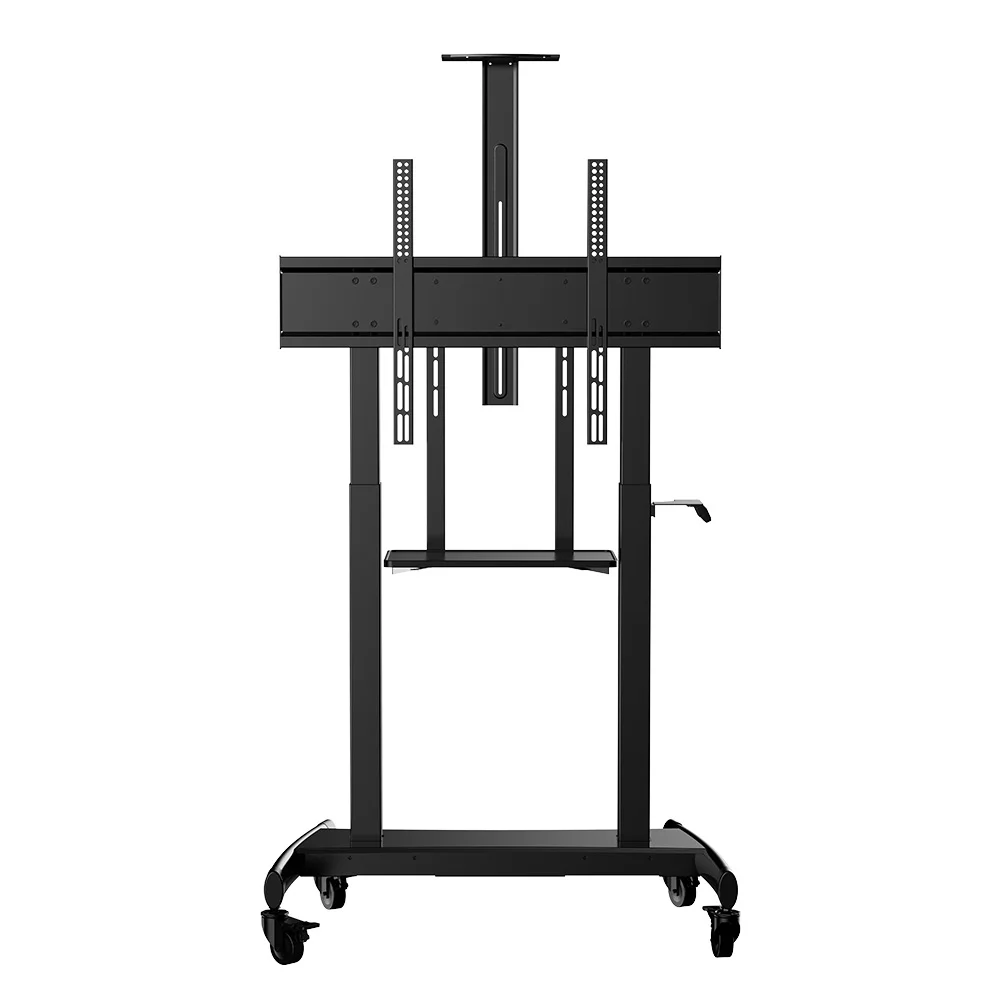 

Motorized TV Cart 55-100 Inch Heavy Duty Adjustable Height Rolling Stand for Flat Curved Screens Black