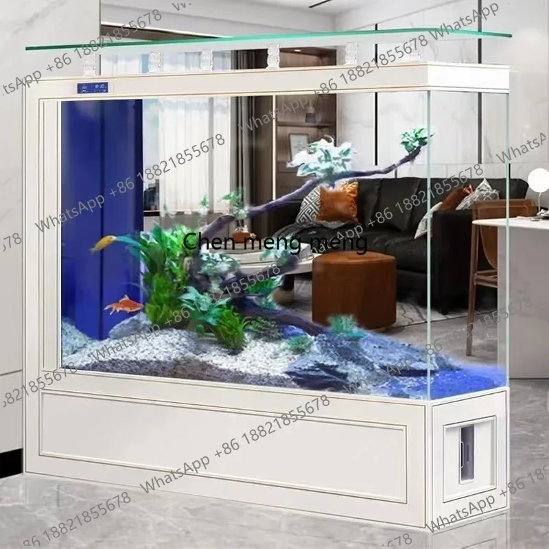 

cc182 Fish tank living room, new glass large intelligent temperature display, household floor-to-ceiling side filter aquarium