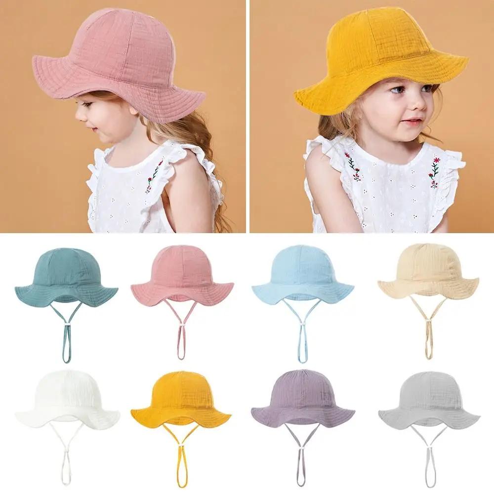 Boys Girls UV Protection Baby Kids Bucket Hat Sun Cap Beach Hat Panama Cap