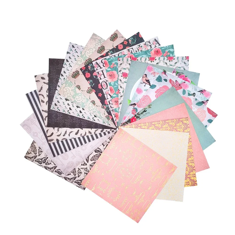 Creative Path 6x6 Zoll Journaling-Hintergrundpapierbögen Quadratisches Origami-Papier 15x15cm Blumenmuster Scrapbook Dekoratives Papier – Detail 17