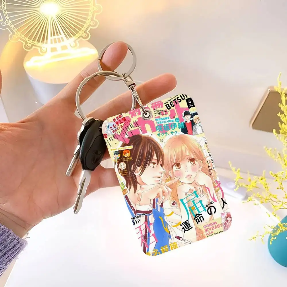 Anime Kimi Ni Todoke Card Holde Applicable To Credit Cards Bus Card Soft Leather Rectangular Keychain Protective Cover
