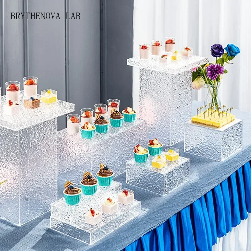 Acrylic Transparent Dessert rack Buffet table Food tray rack Cake Table Tray Buffet Tea Break Stand Cake Display Dishes Plates