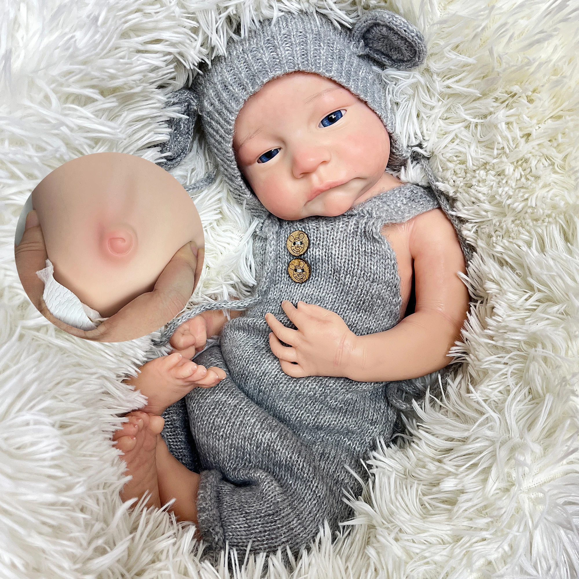 45CM Full Body Solid Silicone Bebe Reborn Family's Gift Muñeca Corpo De Silicone Inteiro Levis Girl Whole Silicone Reborn Doll