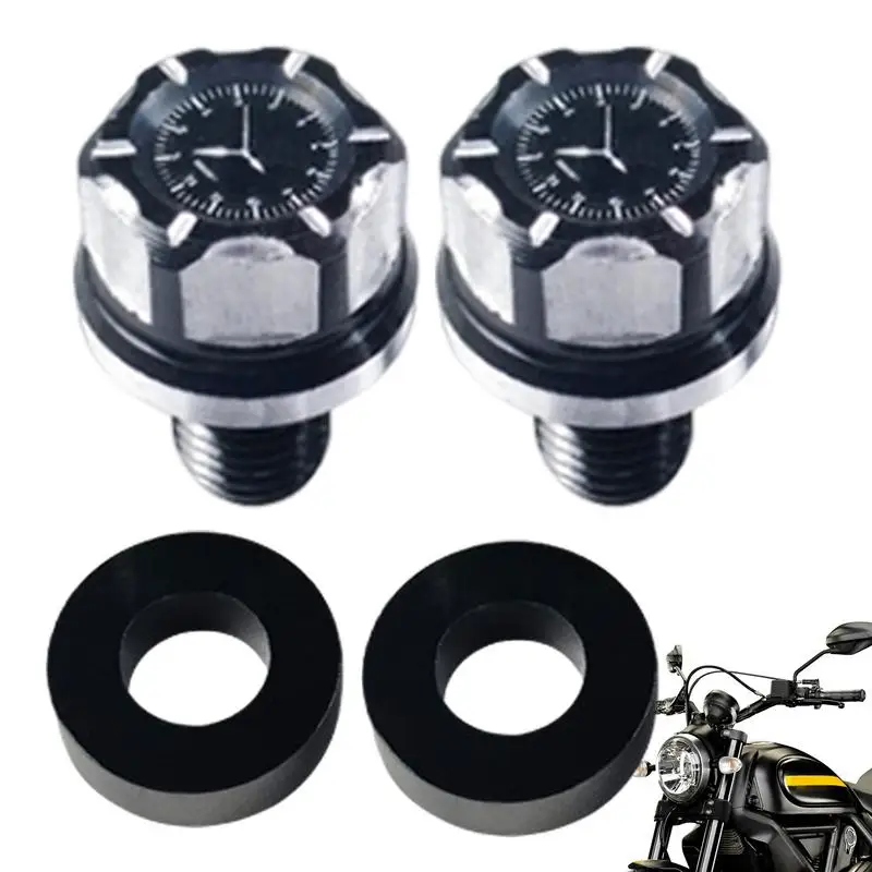 Motorcycle Mirror Hole Plug Aluminum Alloy Mirror Mount M10 Screw 2Pcs Stylish Modification Parts Riding Accessories For Women