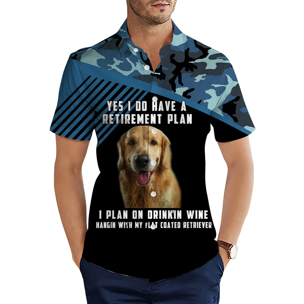 HX Fashion Men's Shirts Animals Love Cane Corso Starry Sky Printed Casual Shirt Summer Short Sleeve Shirts for Men Clothing