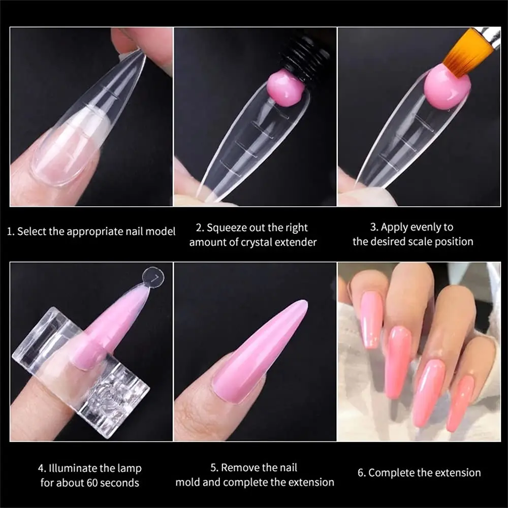 Fake Nail Forms Tips UV Gel For Extension Building Gel Polish Fake Artificial Tool