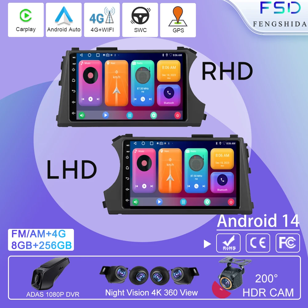 

Car Android 14 For SsangYong Kyron Actyon 2005 - 2013 Car Radio Multimediale Autoradio Carplay GPS Touch Screen Bluetooth WIFI